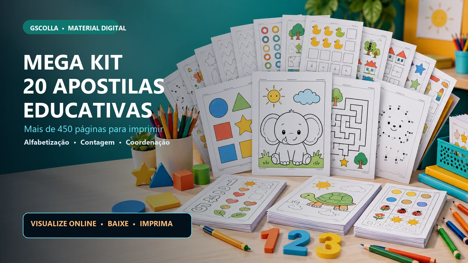 Mega Kit 20 Apostilas Educativas