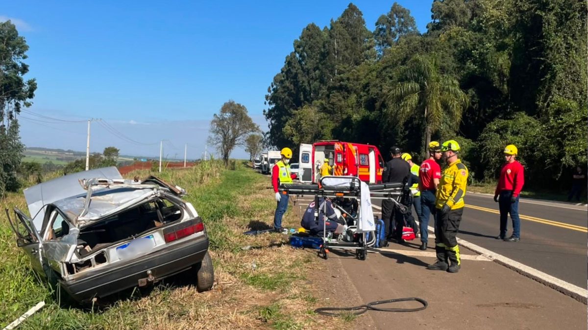 Homem morre em acidente gravíssimo na BR-282, outro é socorrido de helicóptero e rodovia é completamente interditada em SC