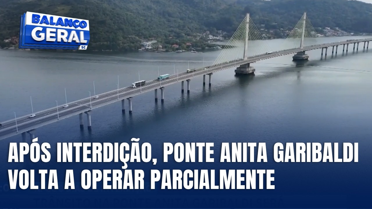 Ponte Anita Garibaldi terá trânsito parcialmente liberado após 9 dias de interdição