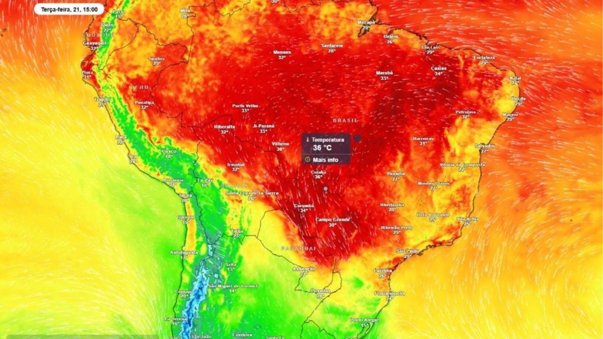 Bolha de ar quente ganha força com bloqueio atmosférico e eleva temperaturas acima de 35°C no Brasil; veja as áreas afetadas