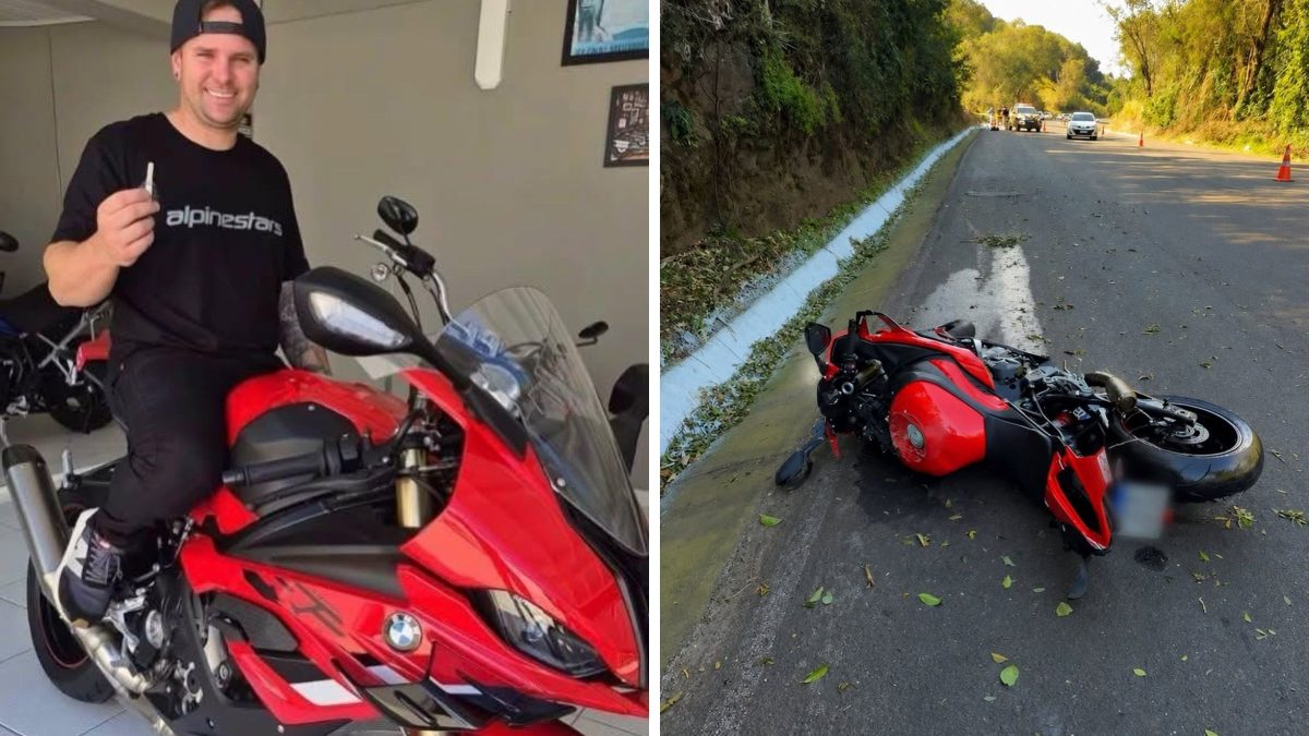 Motociclista de 36 anos morre após perder o controle da BMW e colidir com placa de sinalização na BR-282 em SC