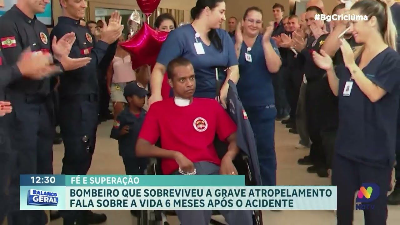 Bombeiro atropelado em Araranguá mostra recuperação após acidente