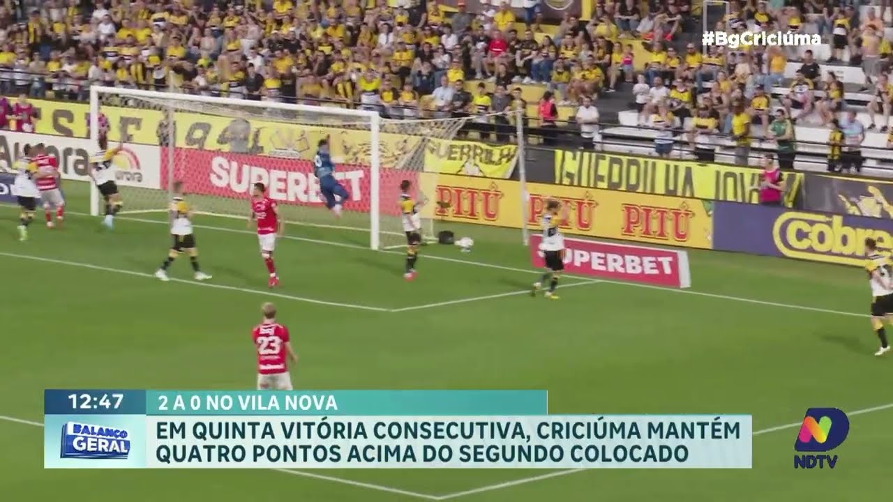 Criciúma amplia liderança com quinta vitória seguida na Série B