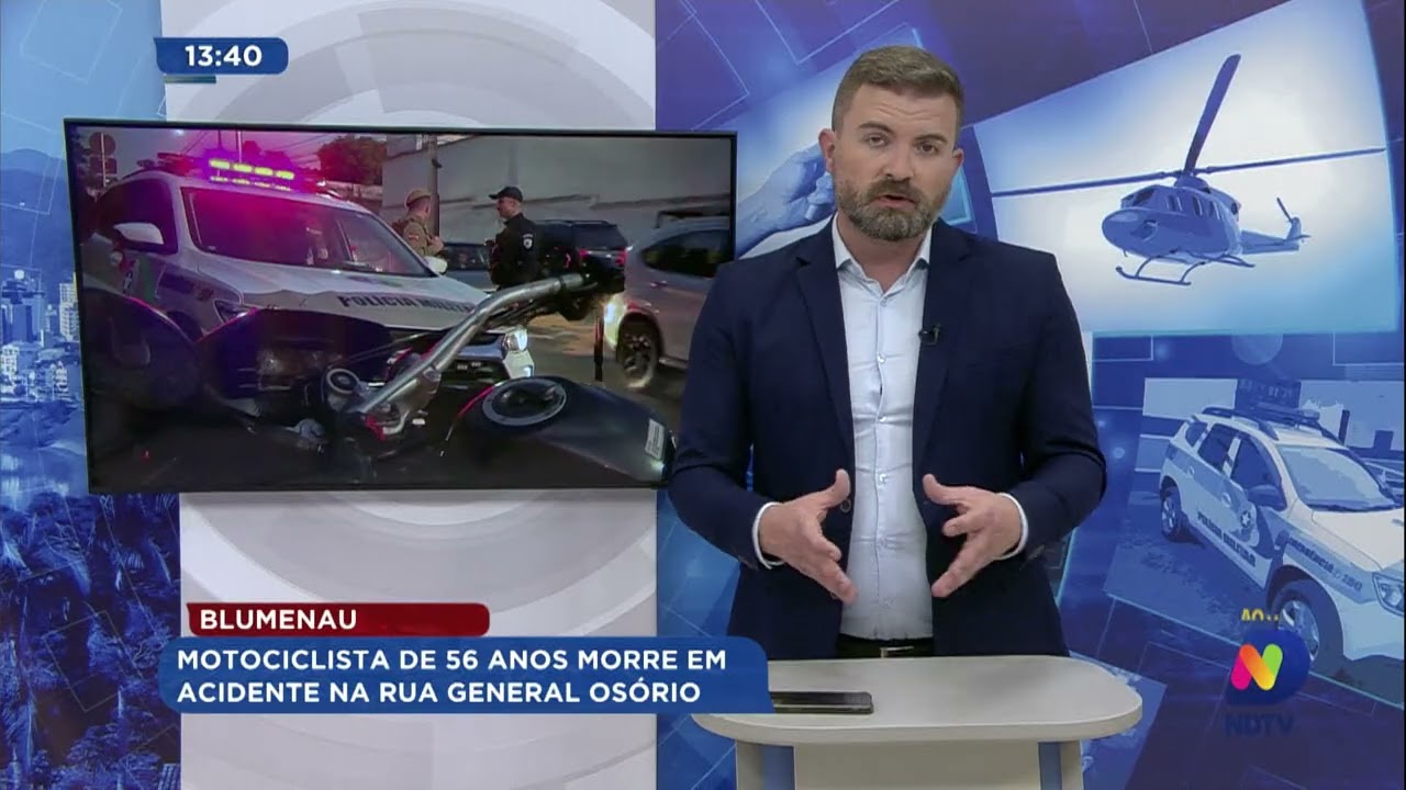 Blumenau: motociclista de 56 anos morre em acidente na rua General Osório