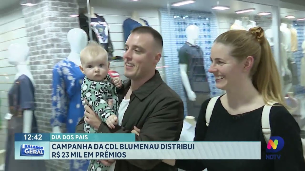 Dia dos pais: campanha da CDL Blumenau distribui R$ 23 mil em prêmios