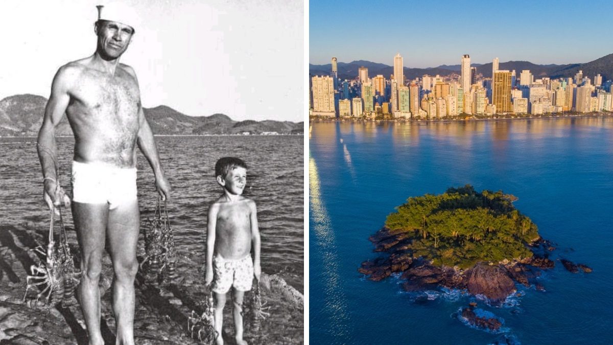 A incrível história do homem que nadava 400 metros e viveu por mais de 10 anos isolado com a família em ilha de Balneário Camboriú