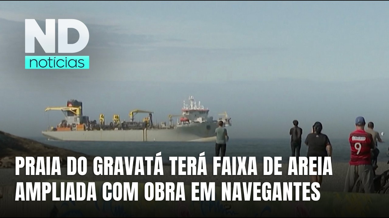 Praia do Gravatá inicia obra que ampliará faixa de areia em Navegantes