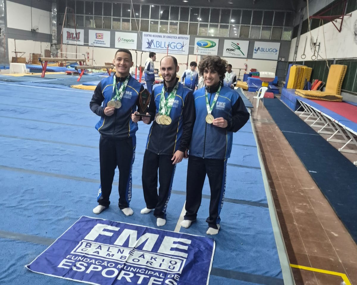 Atletas da Ginástica Artística Masculina garantem título estadual para Balneário Camboriú