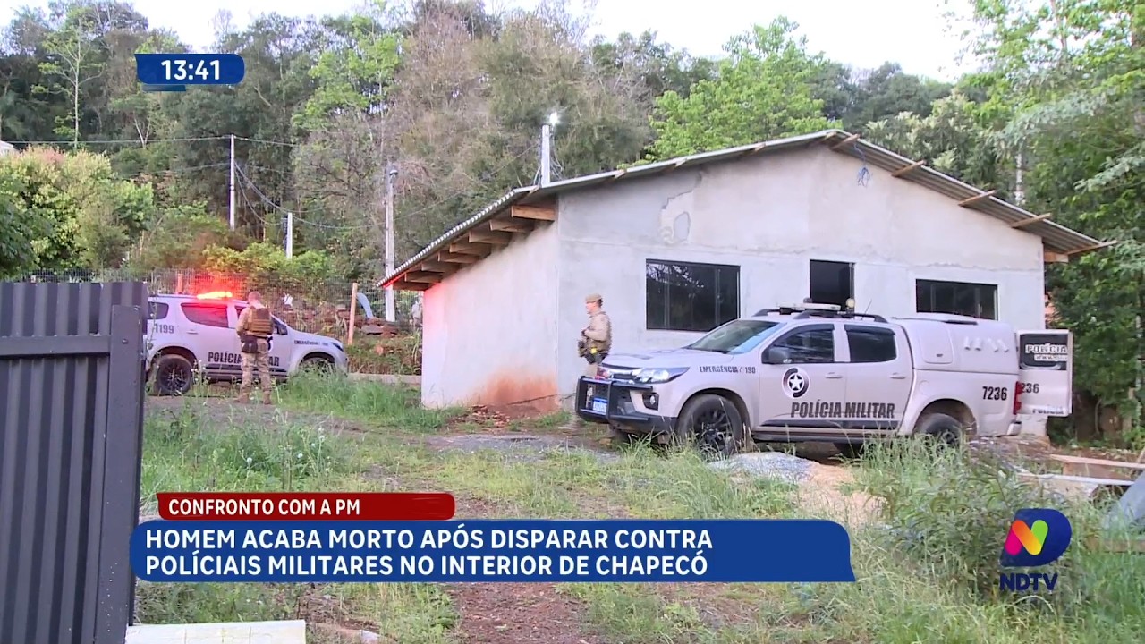 Homem acaba morto após disparar contra Policiais Militares no interior de Chapecó