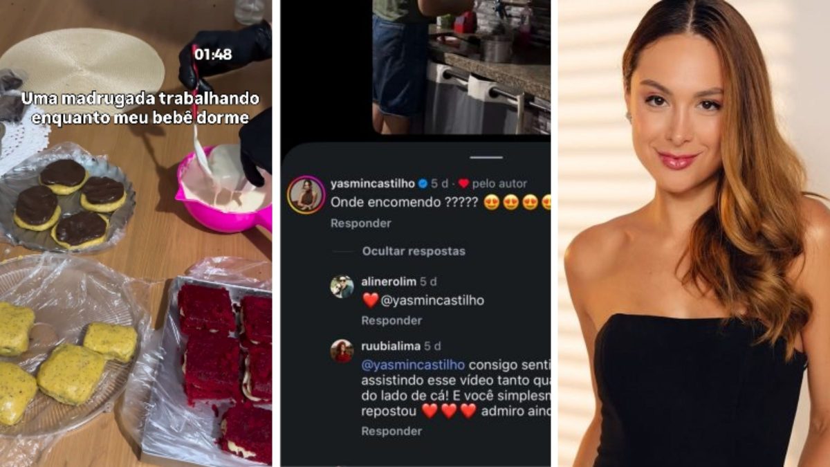 Confeiteira compartilha rotina de trabalho na madrugada enquanto filho bebê dorme e chama atenção de influencer de SC