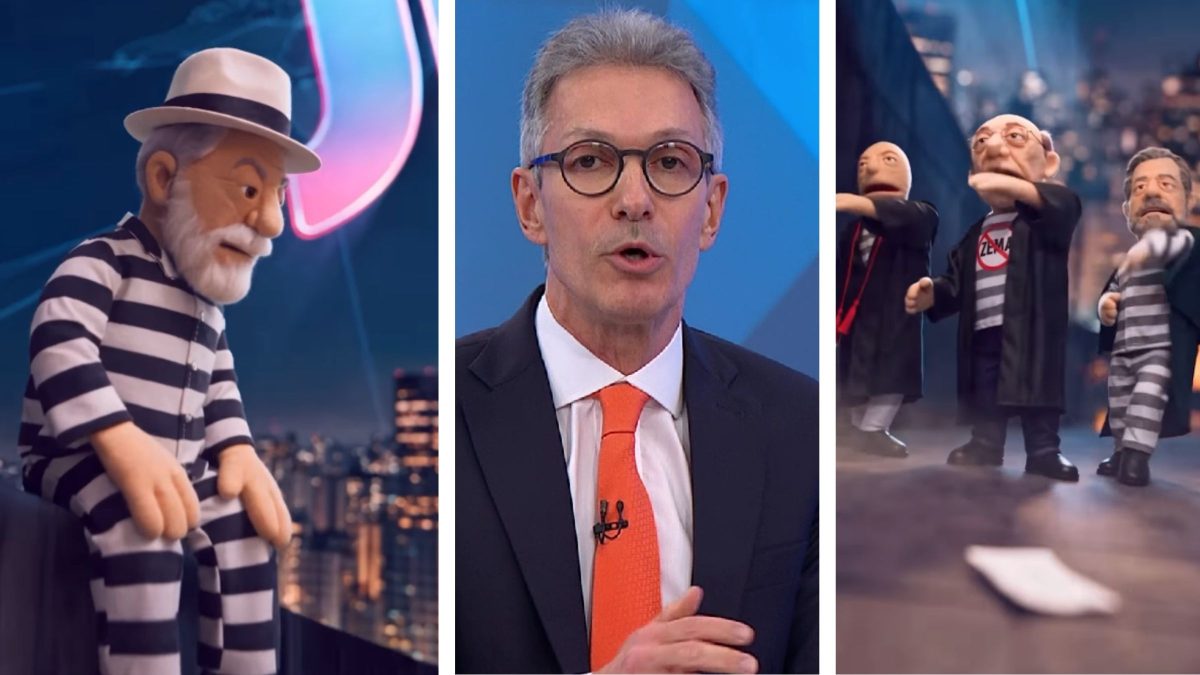 Após faltar em debate, Zema participa de sabatina e ironiza com vinheta do Jornal Nacional com Lula presidiário e ministros do STF dançando