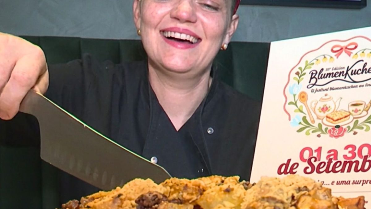 Bacon, ovos e cebola? Tradição antiga inspira releitura de doce alemão no mês da cuca em Blumenau