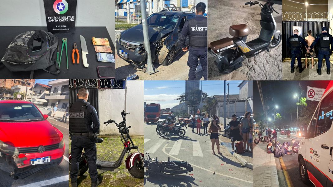 Giro da Segurança: acidentes deixam feridos, veículos são removidos e homem é preso por violência doméstica