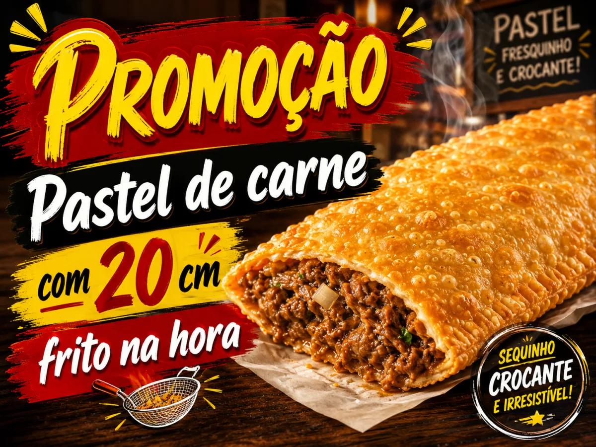 Pastel de Carne 20cm Frito na Hora