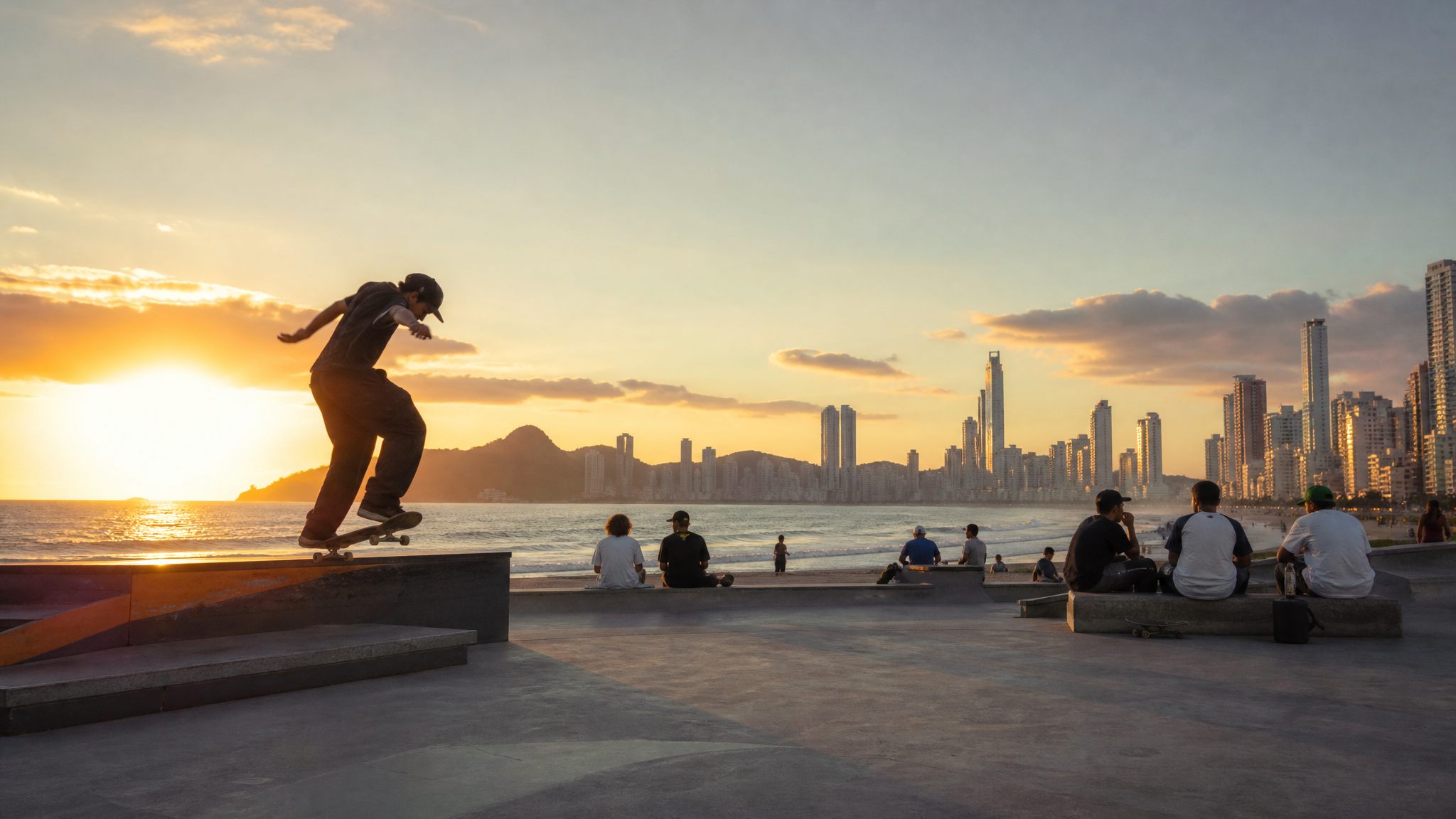 Capa da música Skate no Concreto, Mar ao Fundo