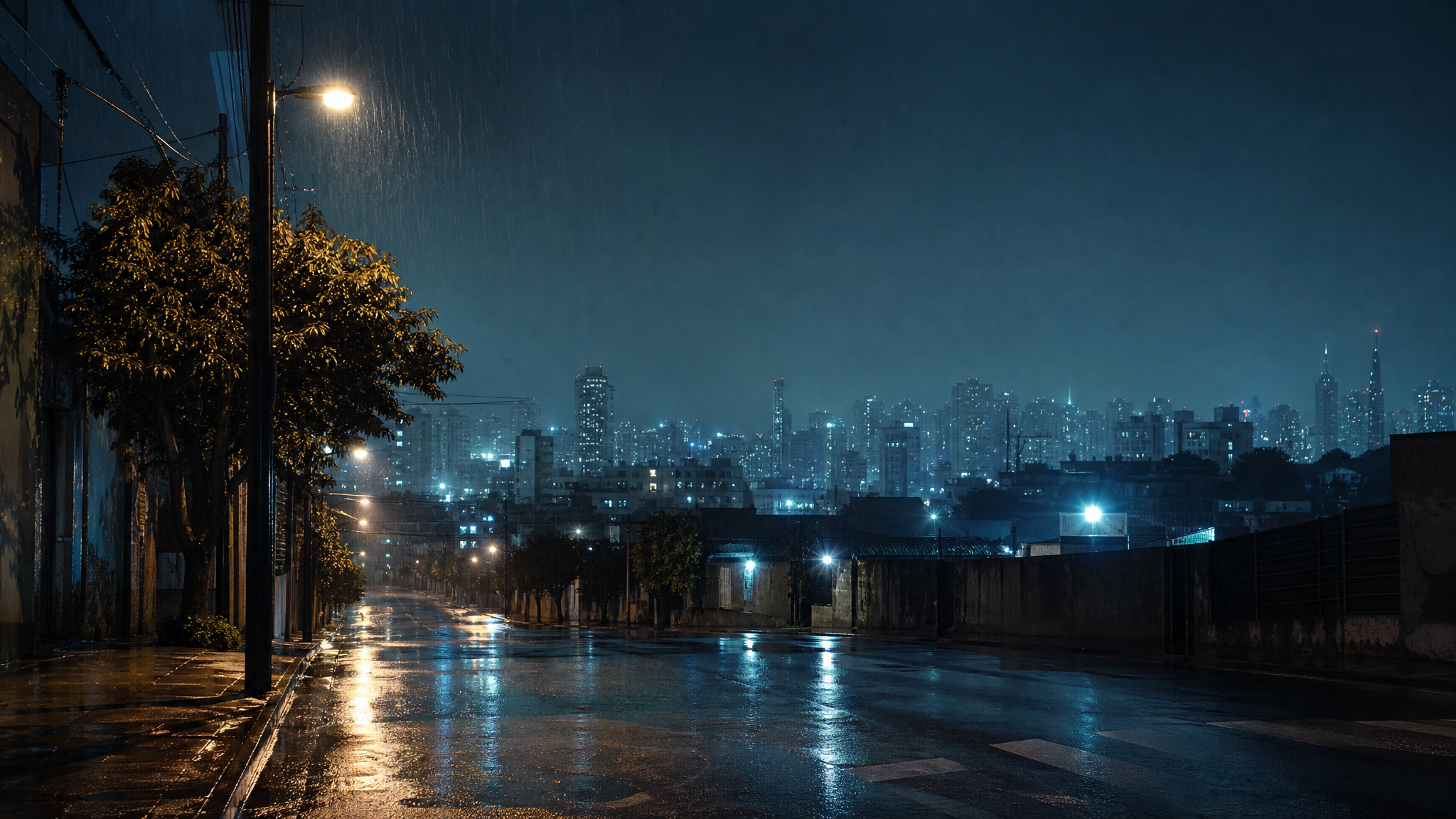 Capa da música Chuva na Cidade Adormecida