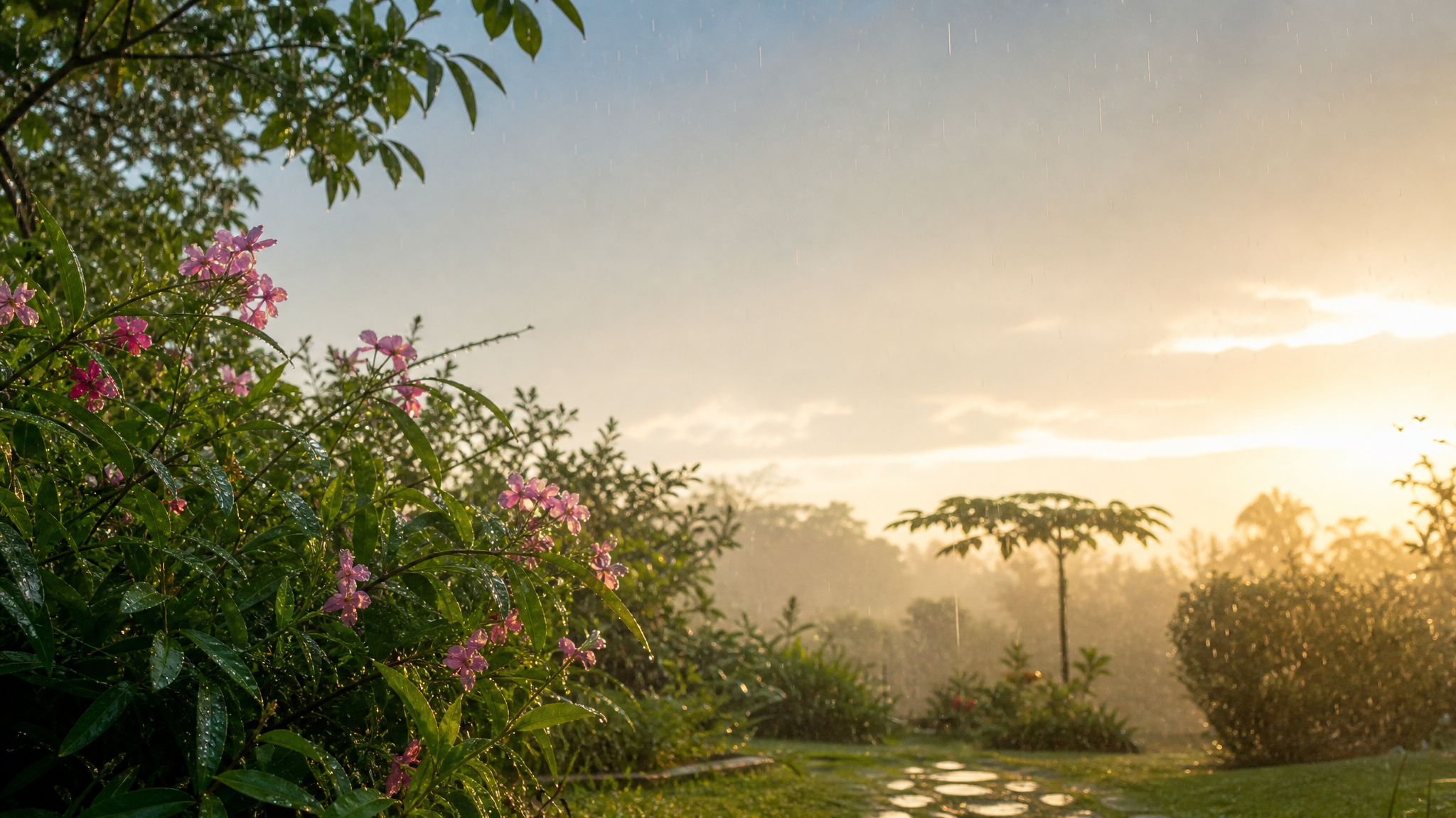 Capa da música Chuva no Jardim ao Amanhecer