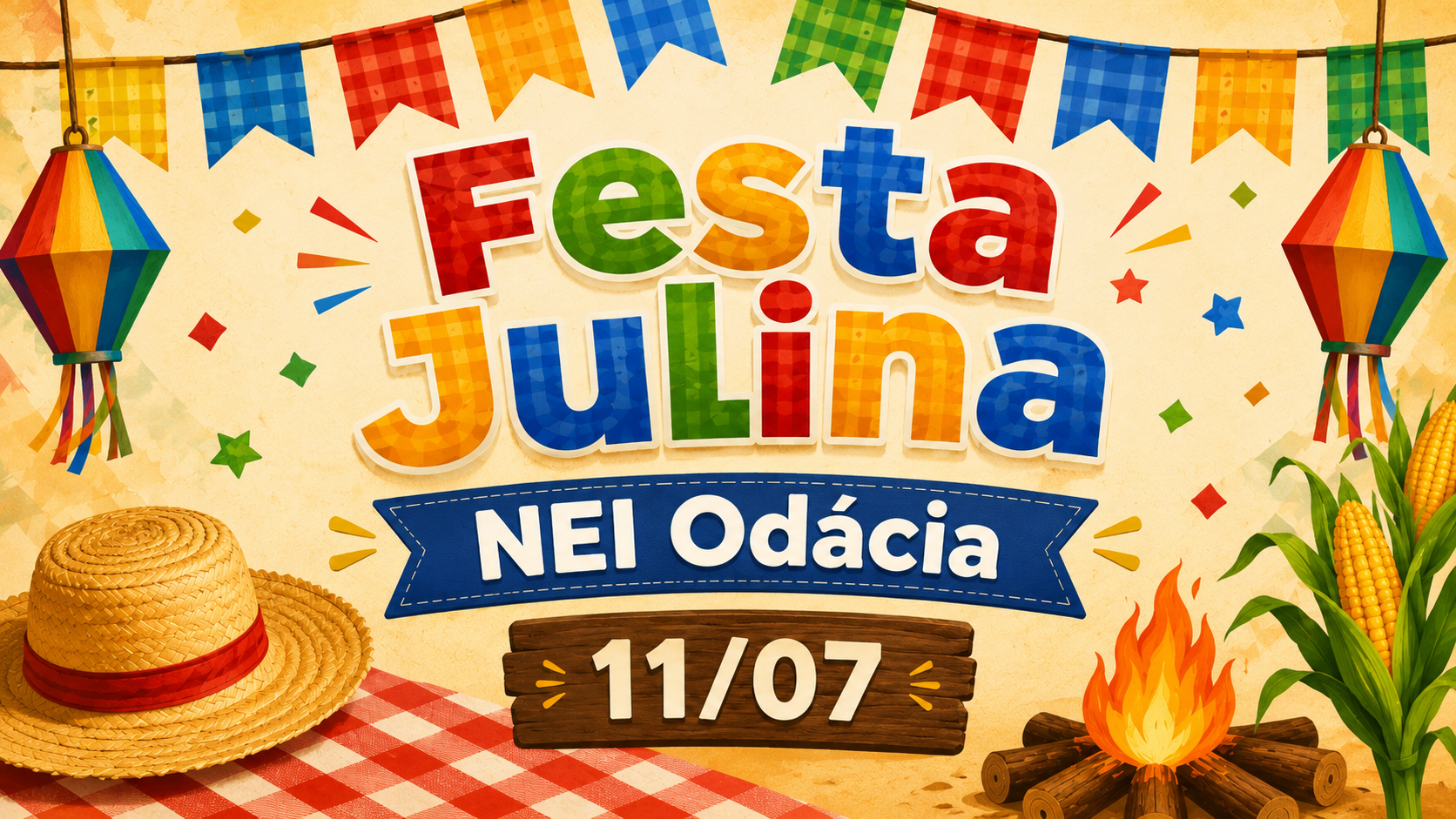 Festa Julina do N.E.I... Odácia na Barra em Balneário Camboriú será em 11 de julho com ação para revitalização do Parquinho Baby