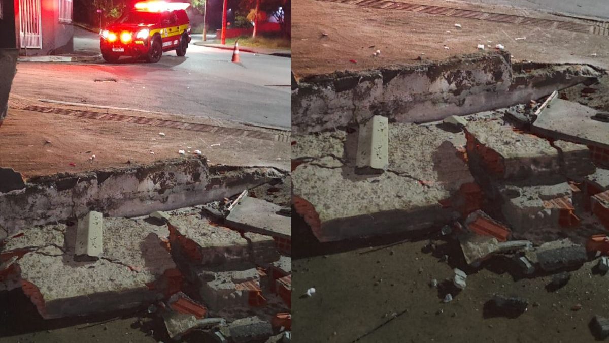 Jovem de 20 anos fica gravemente ferido após bater e destruir muro em batida violenta em SC