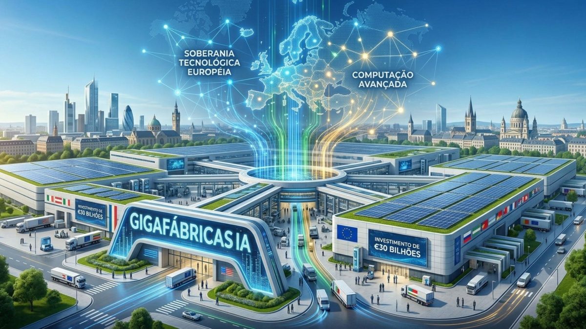 Plano da Europa de R$ 175 bilhões quer construir 7 gigafábricas de IA para liderar a tecnologia mundial e superar concorrentes