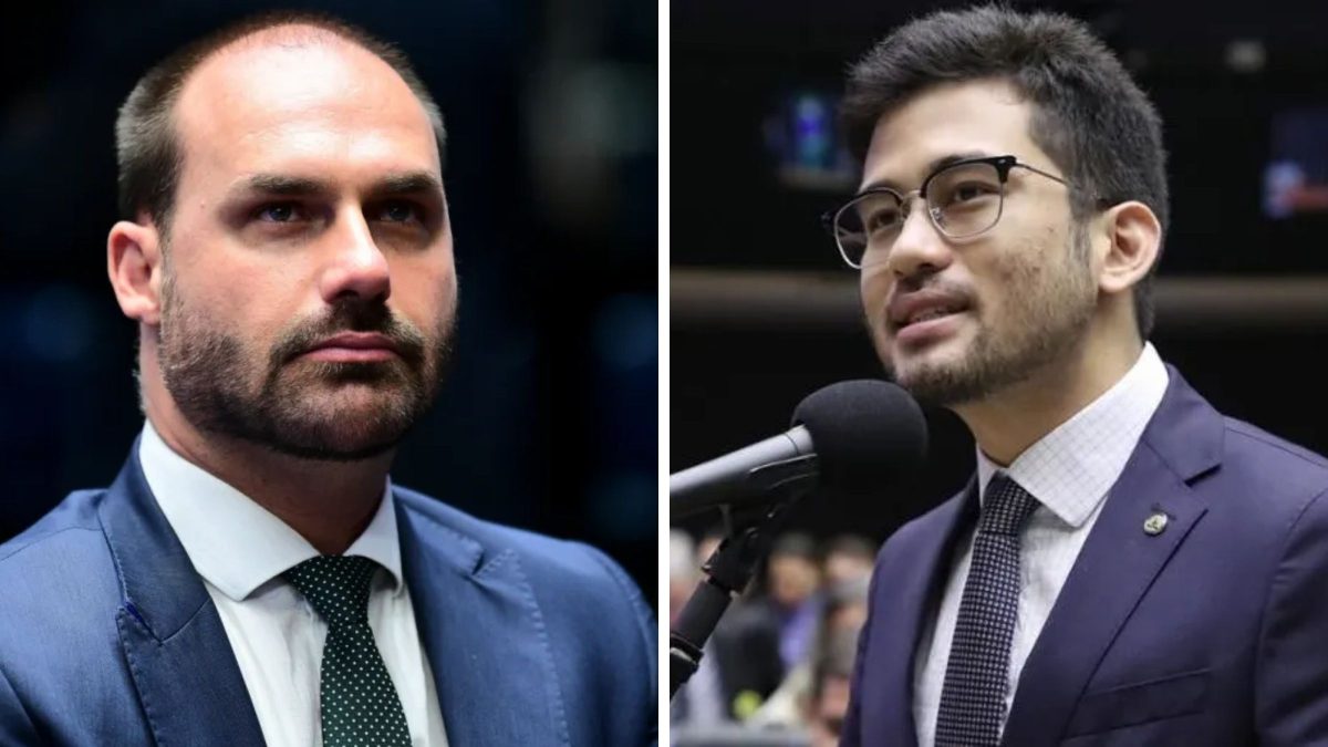 ‘Vontade de pegar na porrada’: Eduardo Bolsonaro reage a falas de Kim Kataguiri sobre suposta traição de Flávio à esposa