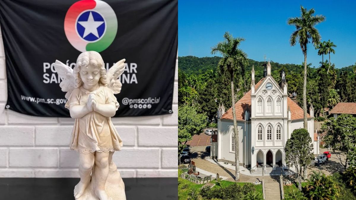 Anjo de mármore de 128 anos furtado de igreja em Blumenau é recuperado