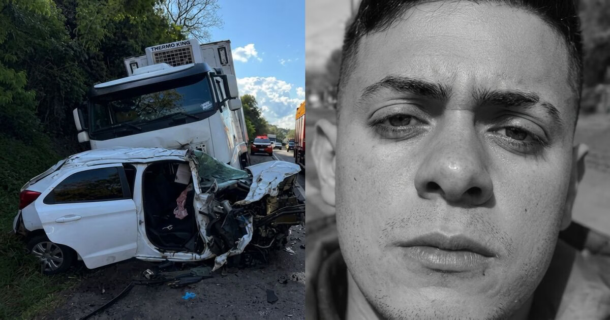 Jovem morre após acidente entre duas carretas e carro em rodovia de SC