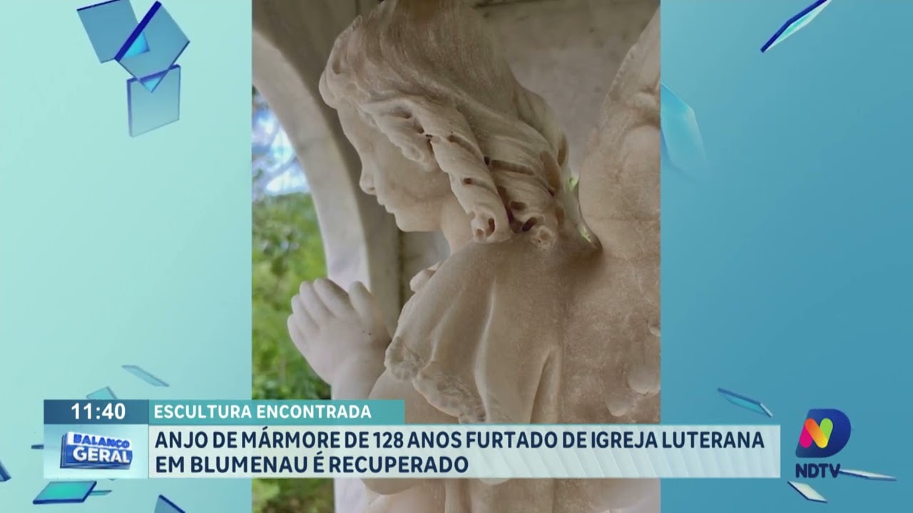 Anjo de mármore de 128 anos furtado de igreja luterana em Blumenau é recuperado