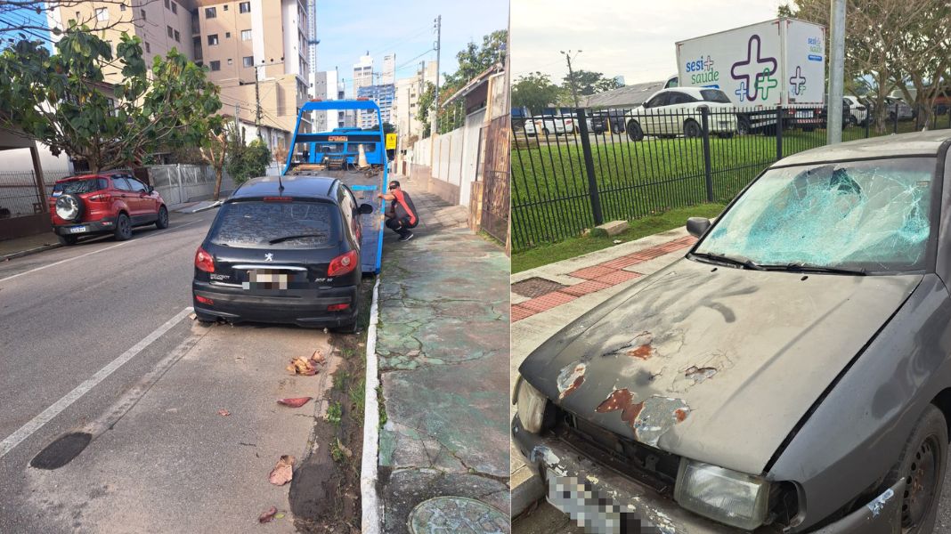Agentes de Trânsito apreenderam dois carros abandonados em Balneário Camboriú