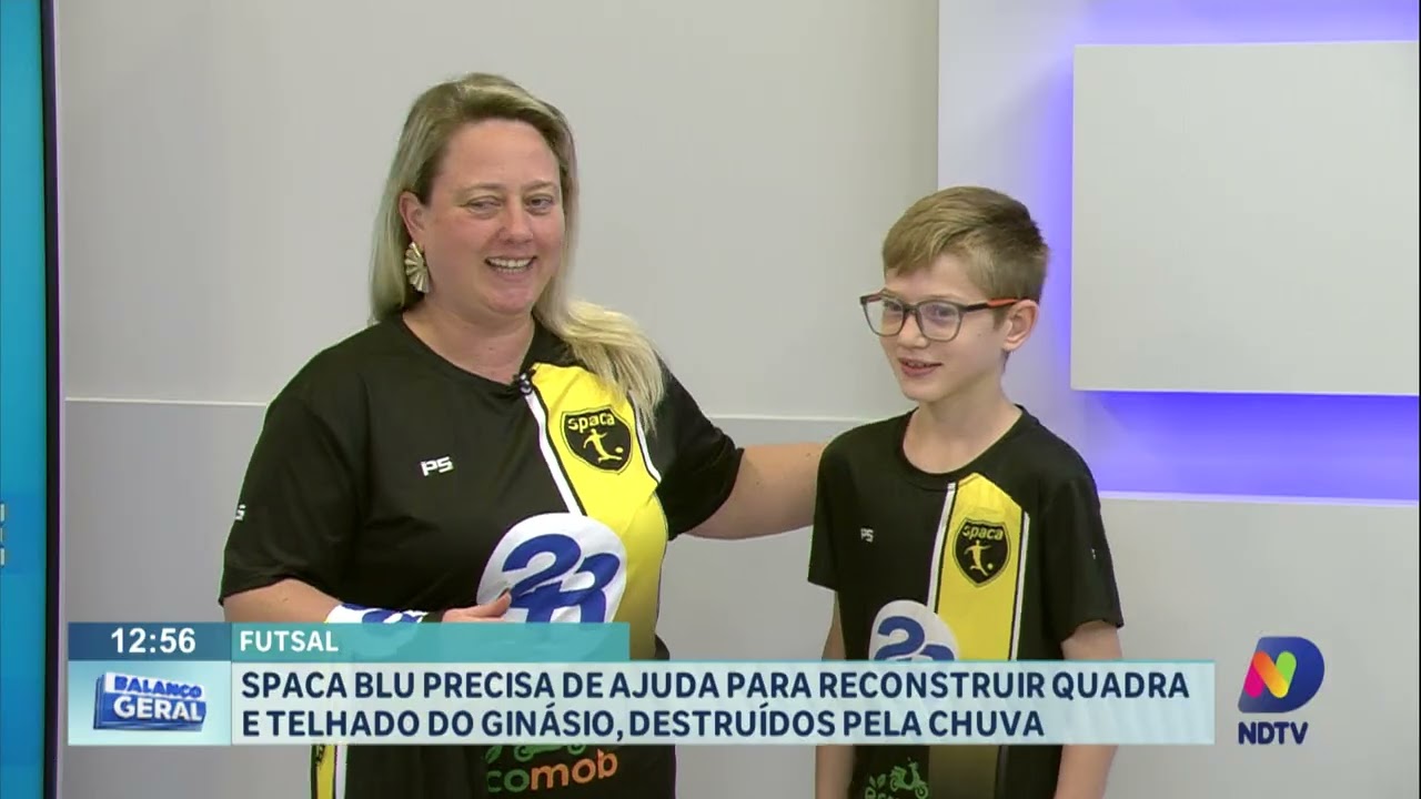 Spaca Blu precisa de ajuda para reconstruir quadra e telhado do ginásio destruídos pela chuva
