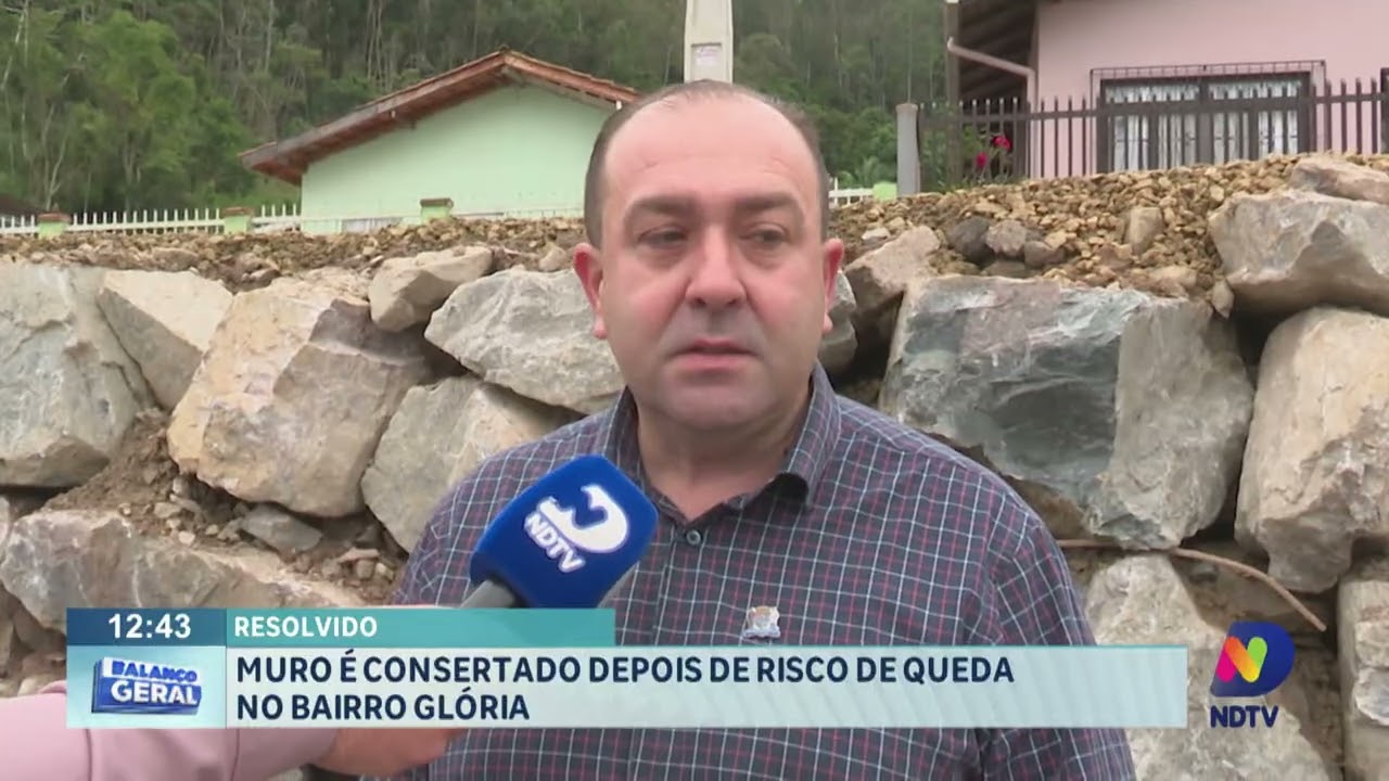 Bairro Glória: muro com risco de queda é reconstruído