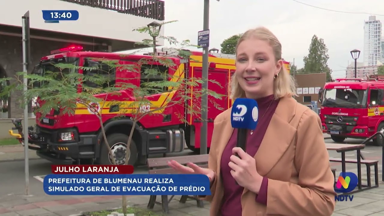 Simulado geral de evacuação: Prefeitura de Blumenau testa protocolos de segurança no Julho Laranja