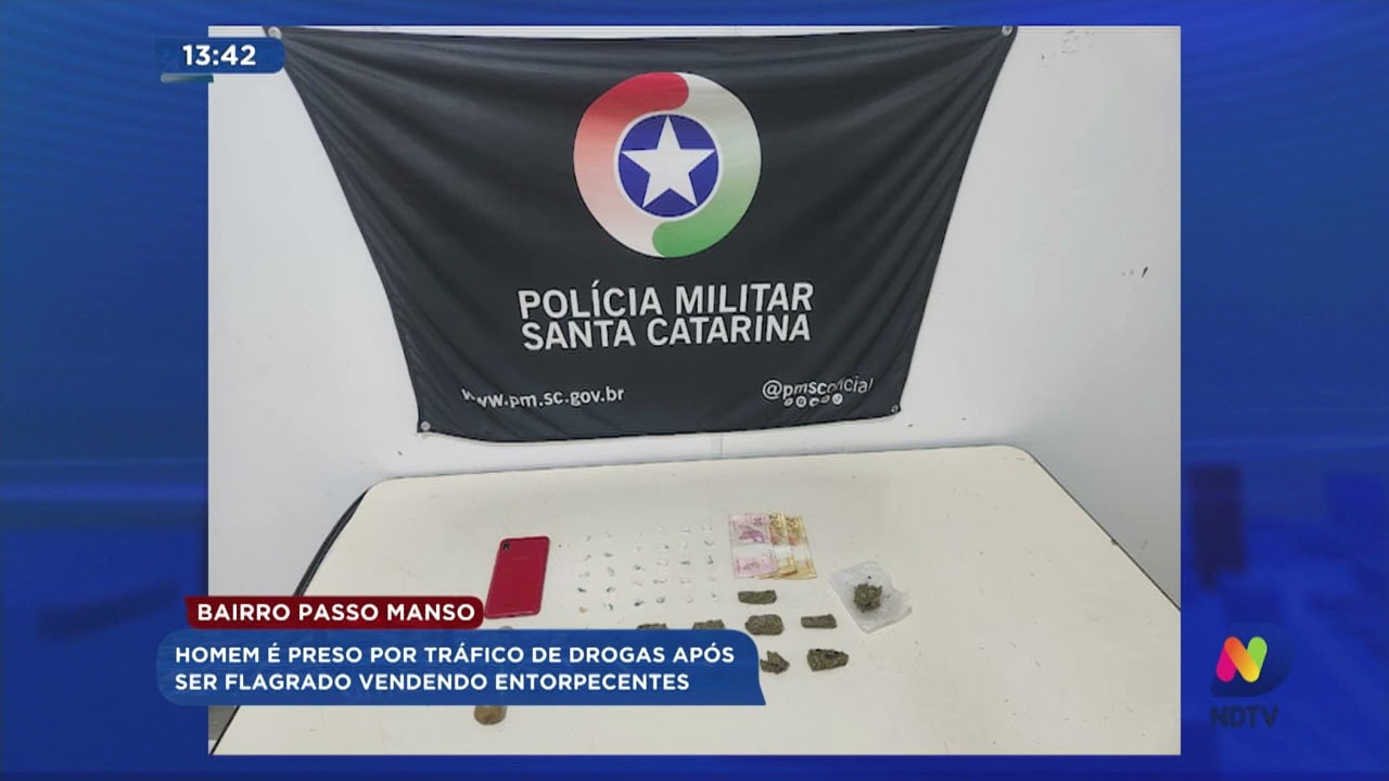 Homem é preso por tráfico de drogas no bairro Passo Manso em Blumenau