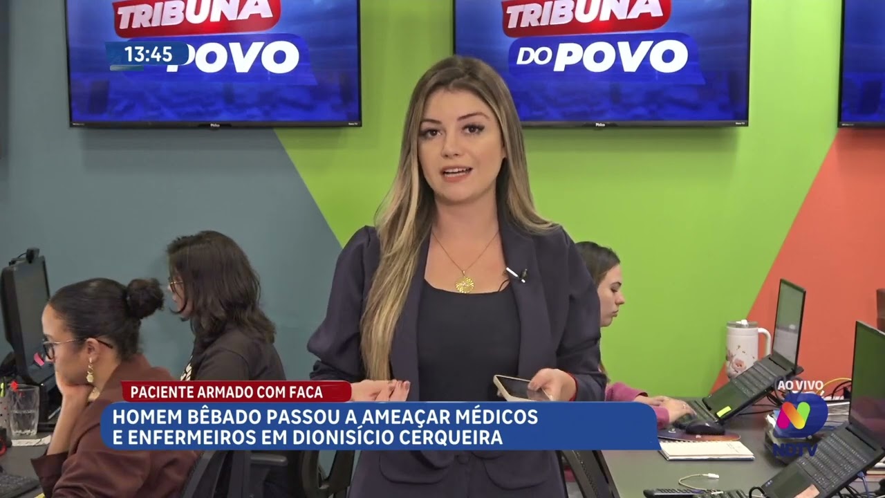Homem ameaça funcionários com faca em hospital de Dionísio