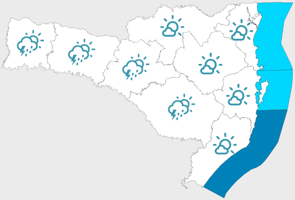 Previsão para os próximos 5 dias (01/08) - Secretaria de Estado da Proteção e Defesa Civil de Santa Catarina