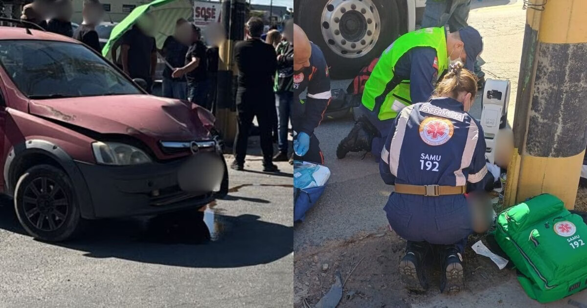 Grave acidente entre carro e moto mobiliza bombeiros no Santa Terezinha, em Brusque