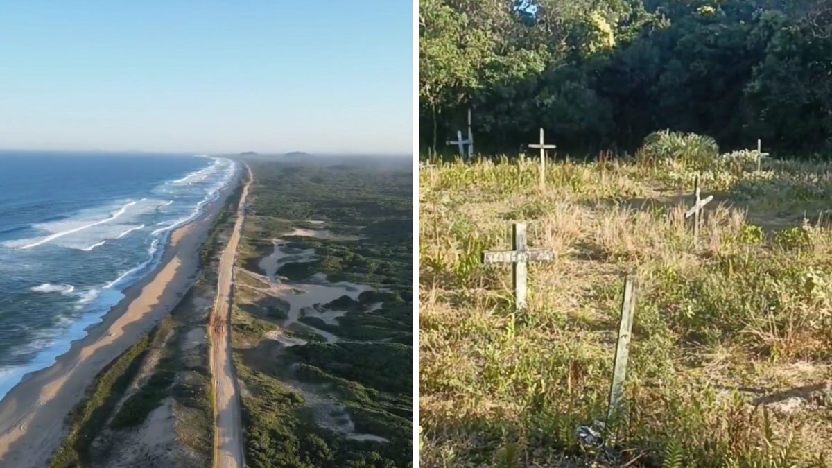 Escondido em paraíso ao lado do mar, cemitério centenário surpreende em SC