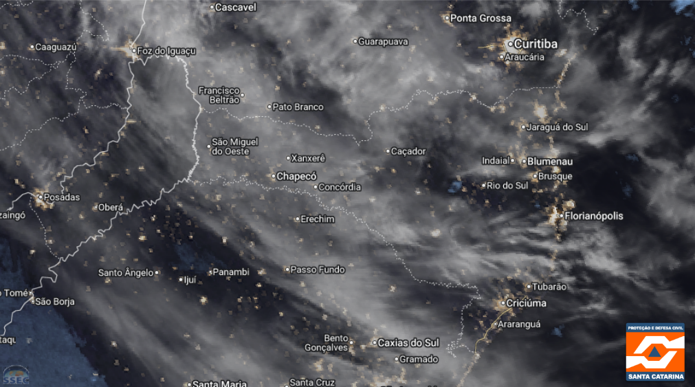 Monitoramento Meteorológico DC/SC 02/08 23:45 - Secretaria de Estado da Proteção e Defesa Civil de Santa Catarina