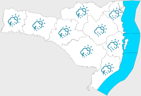 Previsão para os próximos 5 dias (03/08) - Secretaria de Estado da Proteção e Defesa Civil de Santa Catarina