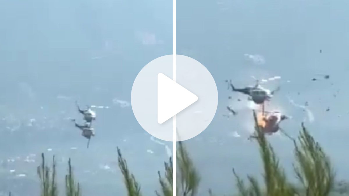 Colisão entre helicópteros durante combate a incêndios na Grécia deixa duas vítimas fatais; imagens impressionam