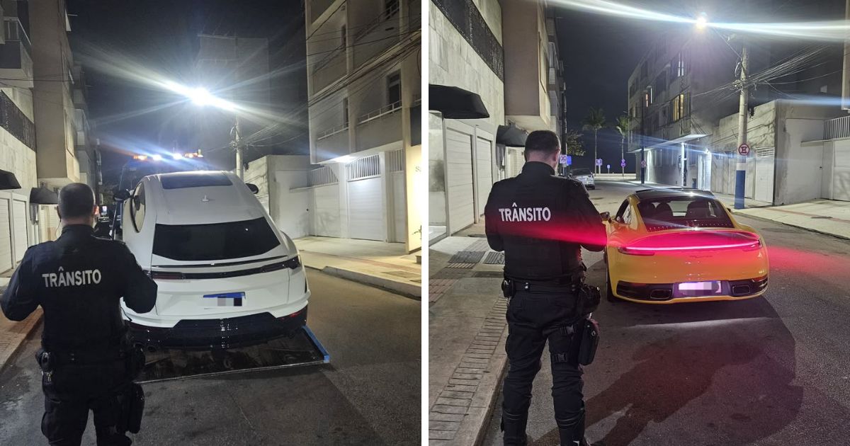 ‘Rolê’ de Lamborghini e Porsche termina em apreensão, autuações e recusa ao bafômetro em Balneário Camboriú