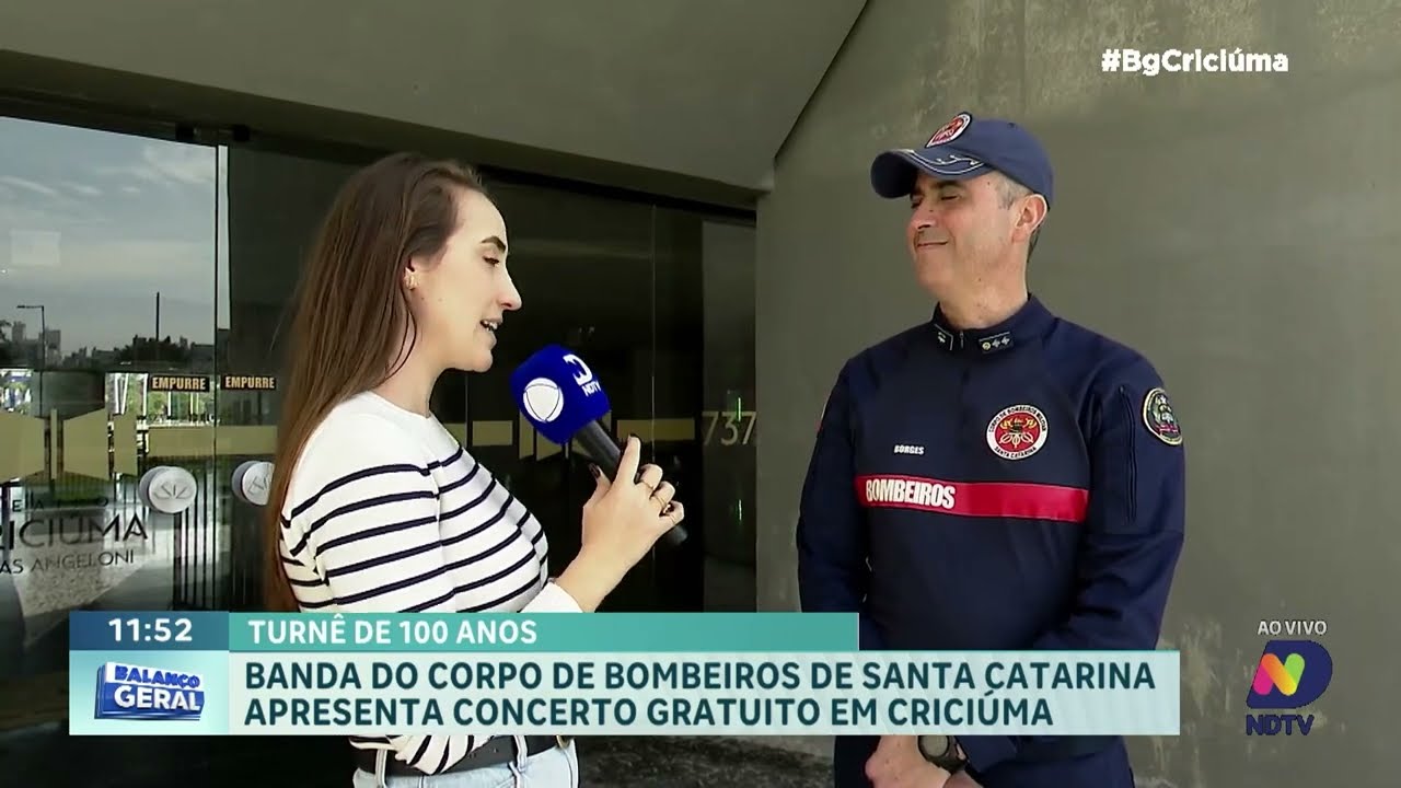 Concerto gratuito celebra 100 anos do CBMSC em Criciúma