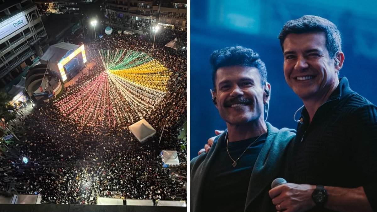 Mais de 25 mil pessoas lotam praça de Itapema para show de Marcos & Belutti