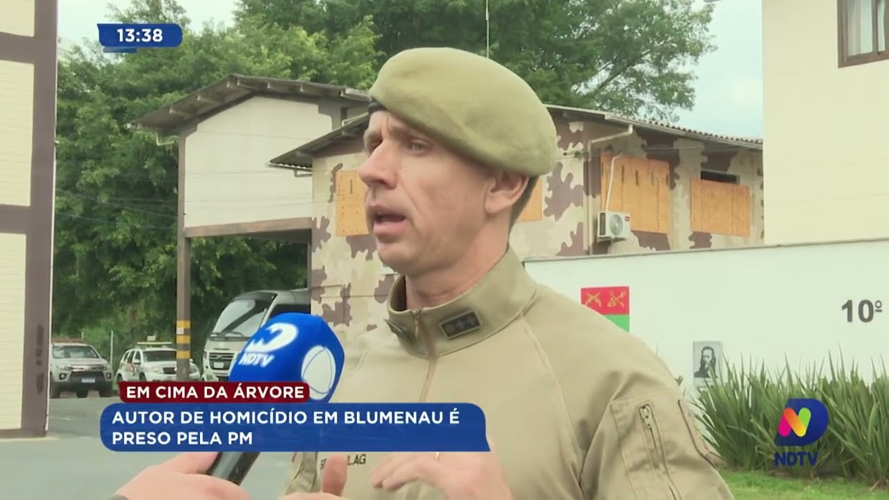 Em cima da árvore: autor de homicídio em Blumenau é preso pela PM