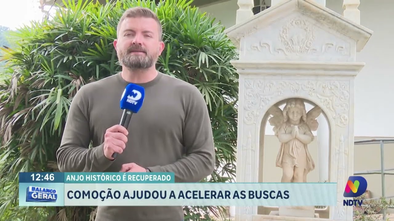 Anjo de mármore retorna ao lugar de origem: PM agiu com inteligência e rádio-patrulha