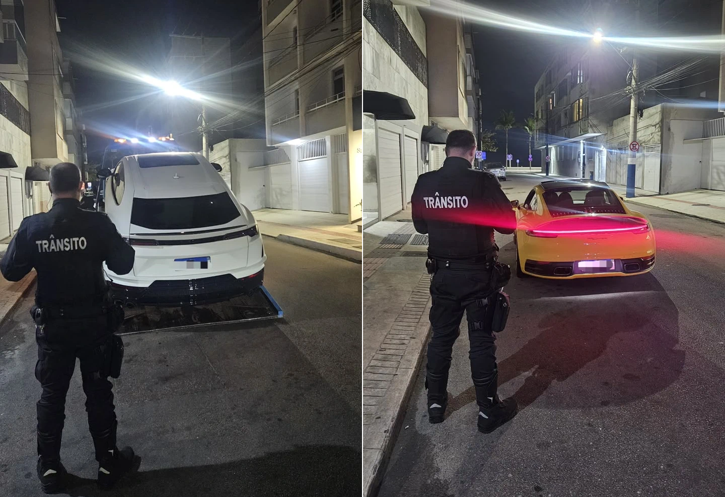 Arrancadas de Lamborghini e Porsche chamam atenção na Avenida Brasil; Urus acaba no pátio