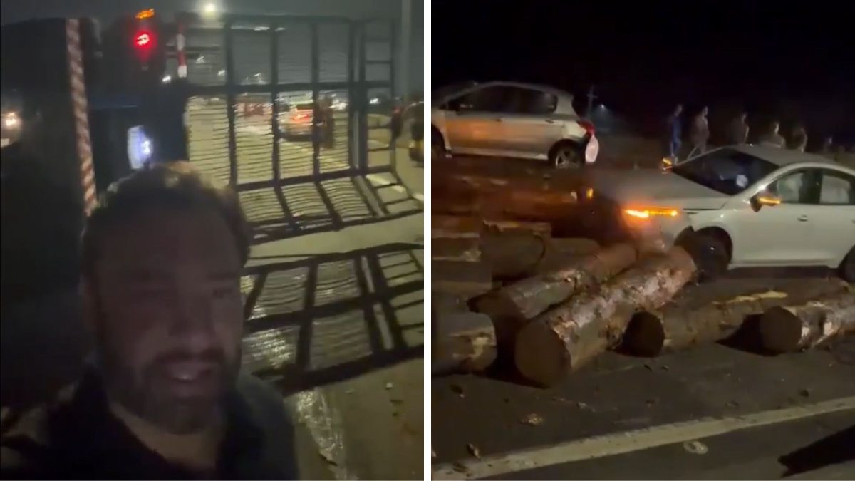 Deputado de SC relata ‘cena de terror’ após caminhão de toras tombar à sua frente na BR-101