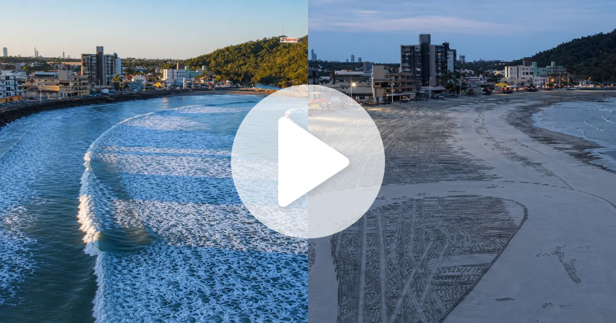 VÍDEO: Após anos sendo ‘engolida’ pelo mar, praia de SC muda de cara após alargamento de R$ 31,5 milhões