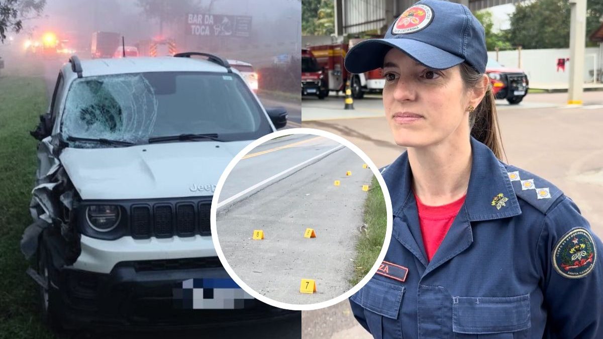 ‘Não conseguiu desviar a tempo’: motorista viu irmãos antes do atropelamento fatal na BR-470 em SC, diz bombeira
