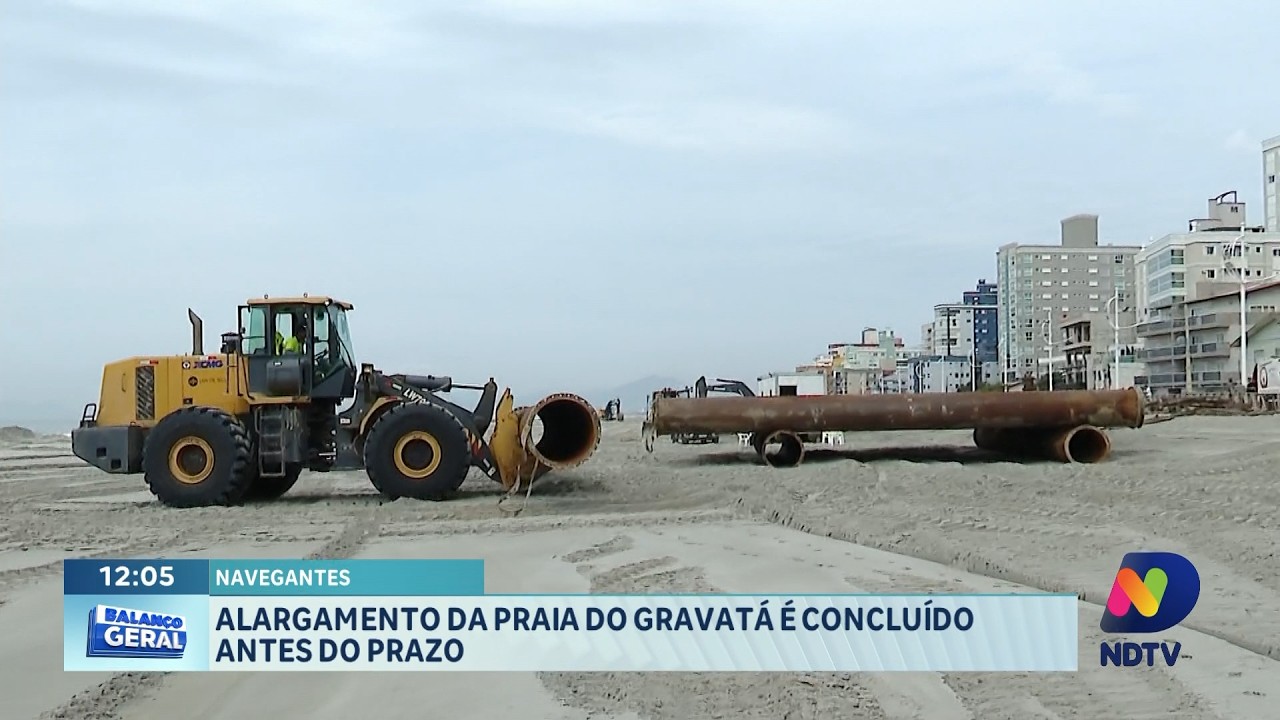 Alargamento da Praia do Gravatá é concluído antes do prazo